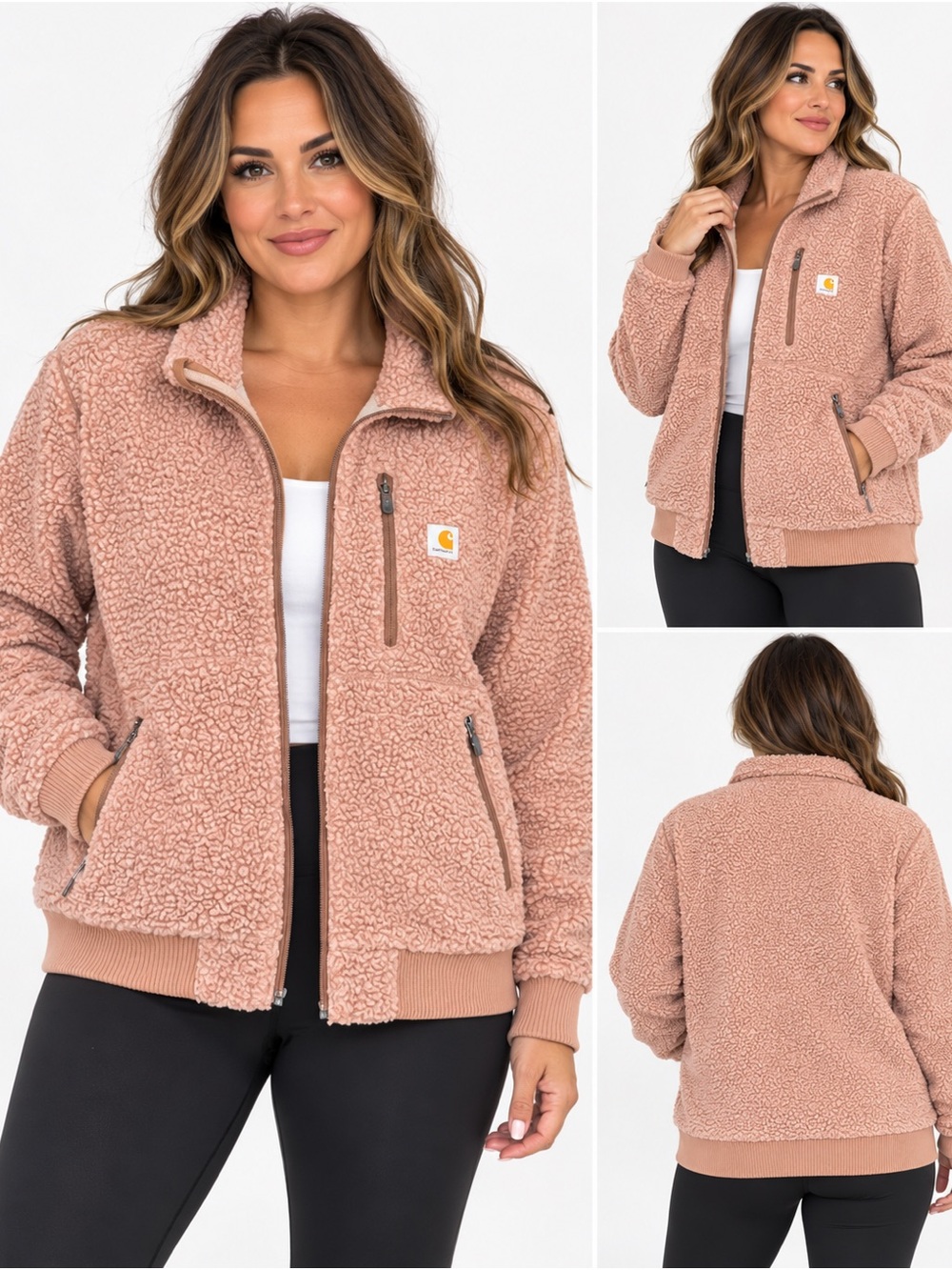 Carhartt Women’s XL Fleece Sherpa Jacket in Dusty Rose